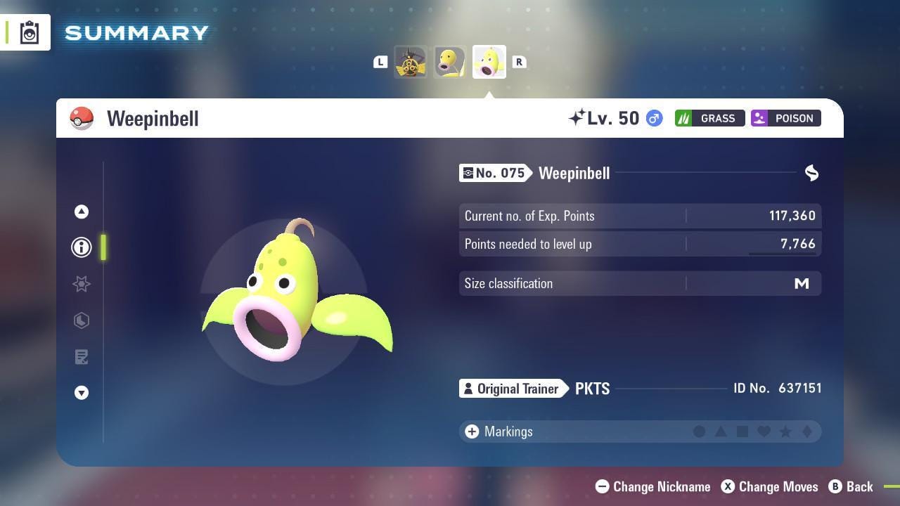 Shiny WEEPINBELL Pokémon Legends ZA 6IV Competitive Battle Ready Pokémon card photo 3