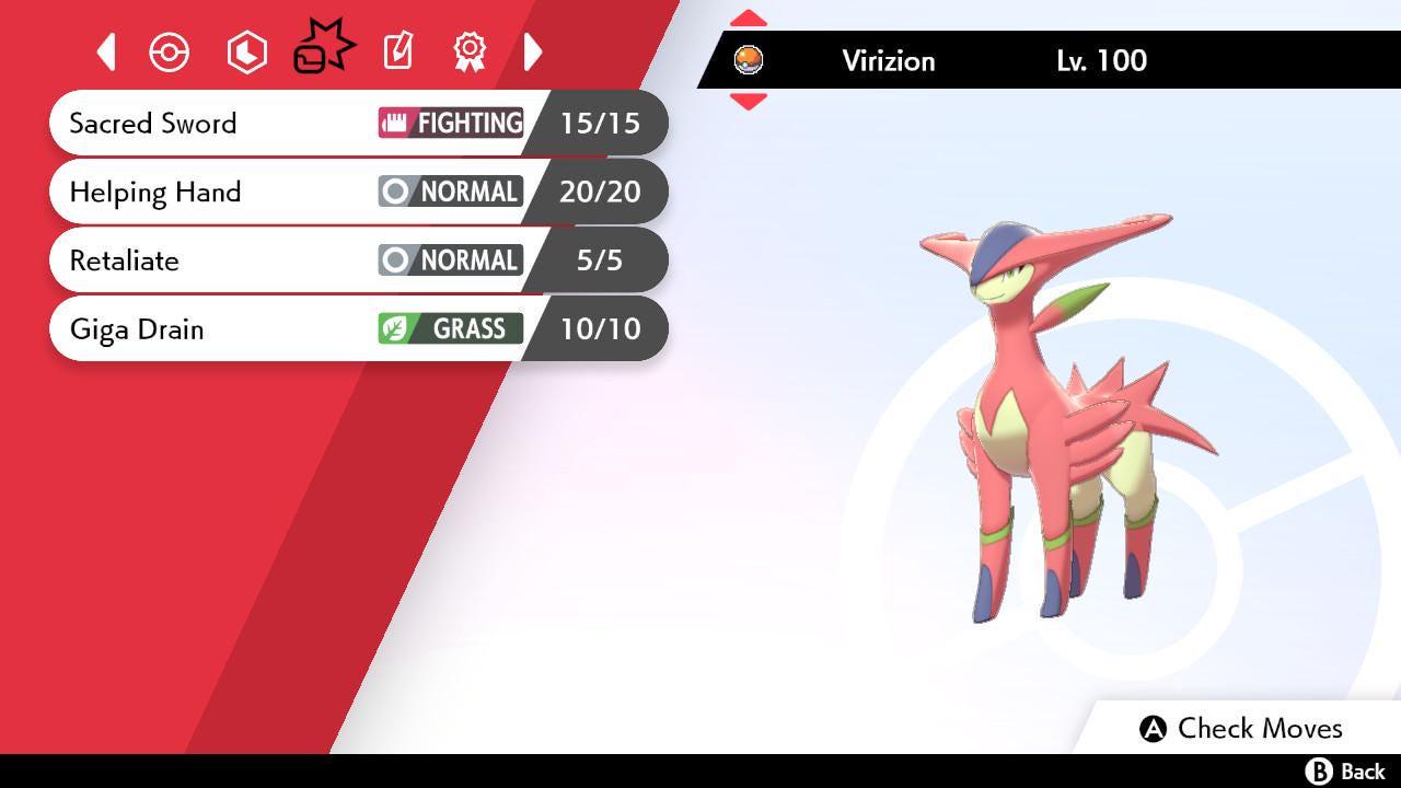 Shiny VIRIZION Pokemon Sword Shield 6IV Competitive Battle Ready Pokémon card photo 3