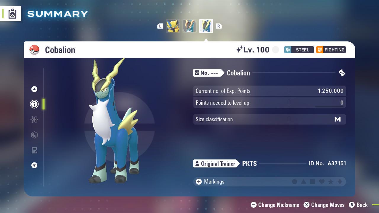 Foto de la carta Pokémon Shiny Cobalion Pokemon Legends Za DLC Dimensión Mega 6IV Listo para la Batalla Competitivo 3