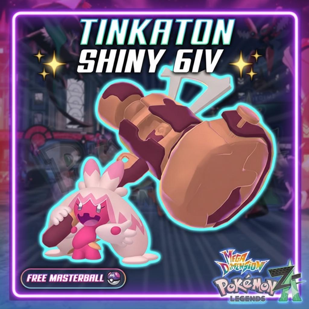Shiny Tinkaton Pokemon Legends ZA Mega Dimension DLC 6IV Competitive Battle Ready – Pokémon Legends Z-A Pokémon card photo