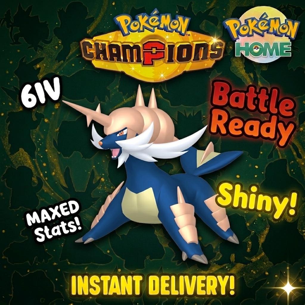 Shiny Samurott Pokémon Champions 6IV Competitive Battle Ready – Champions Pokémon card photo