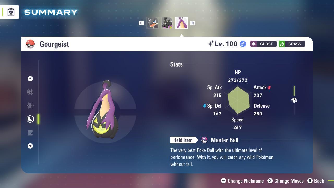 Shiny GOURGEIST Pokémon Legends ZA 6IV Competitive Battle Ready Pokémon card photo