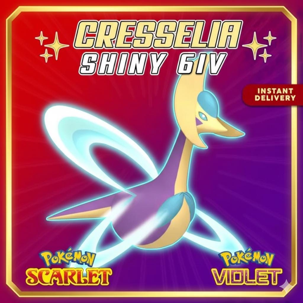 Shiny CRESSELIA Pokémon Scarlet Violet 6IV Competitive Battle Ready – Scarlet & Violet Pokémon card photo