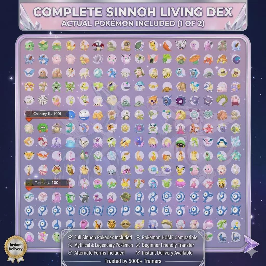 Complete Brilliant Diamond Shining Pearl Pokedex 550 Pokémon HOME Living Dex Pokémon card photo 4