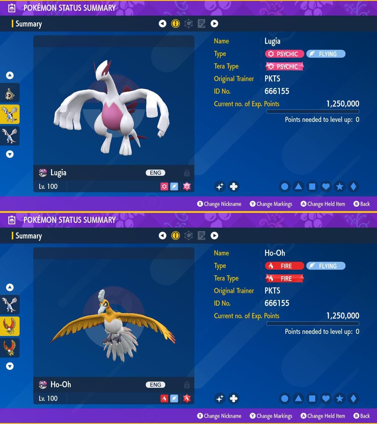 SHINY Lugia, Ho Oh Bundle Pack 6IV EV Pokémon Scarlet and Violet 6IV Competitive Battle Ready Pokémon card photo 2