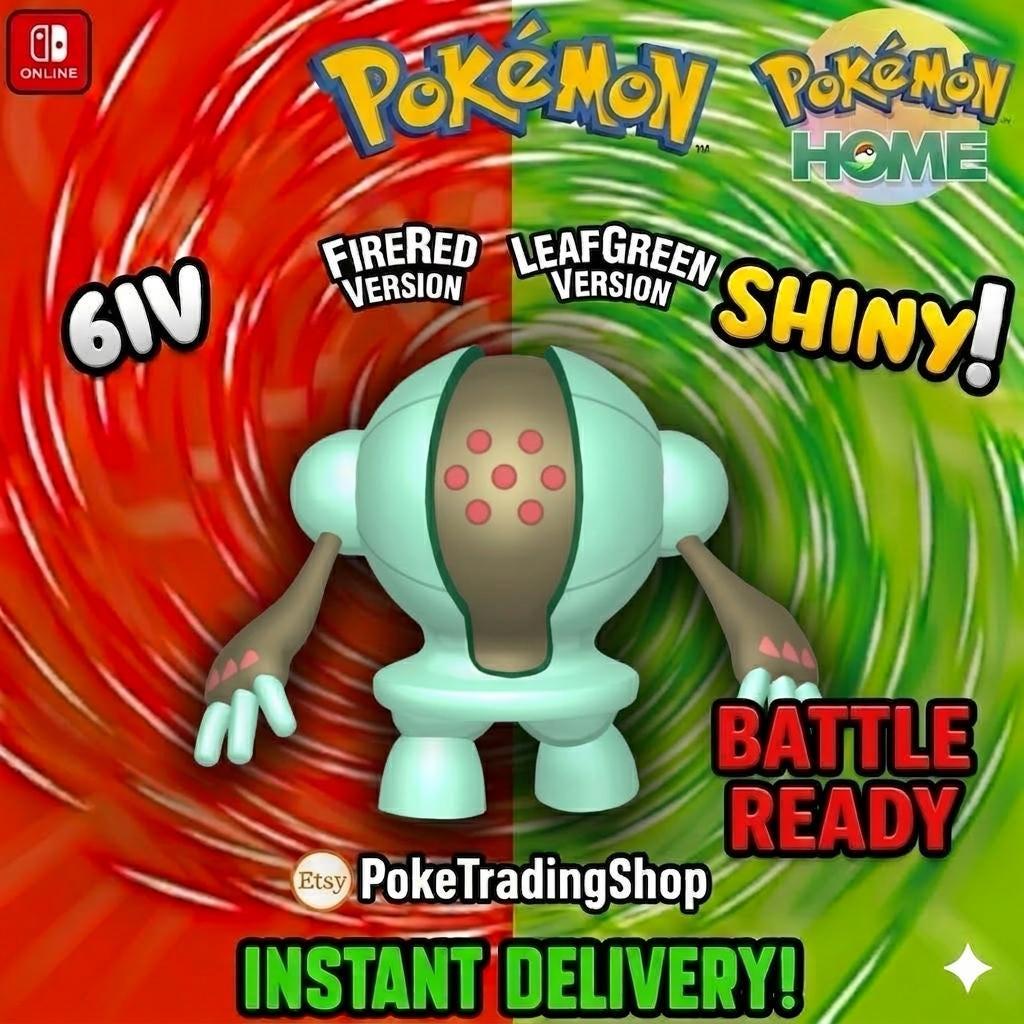 Foto de la carta Pokémon REGISTEEL VARIOCLOR Pokémon Rojo Fuego Verde Hoja 6IV Listo para el Combate Competitivo