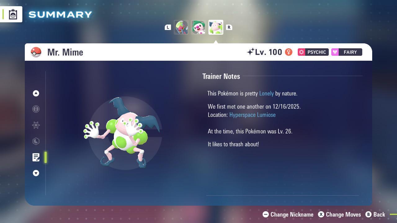 Shiny Mr. Mime Pokemon Legends ZA Mega Dimension DLC 6IV Competitive Battle Ready Pokémon card photo 4