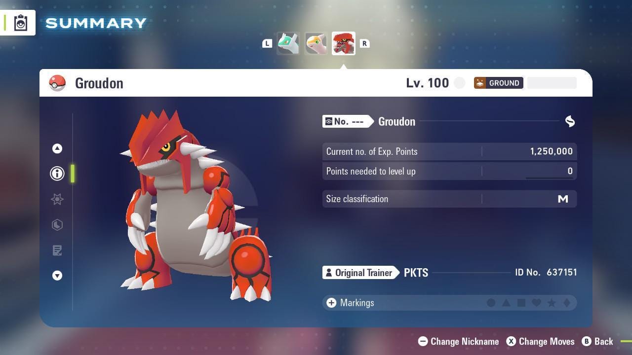 Фото покемона Не Shiny 6IV Groudon Pokemon Legends Za Mega Dimension DLC 6IV Готов к соревновательным боям 3