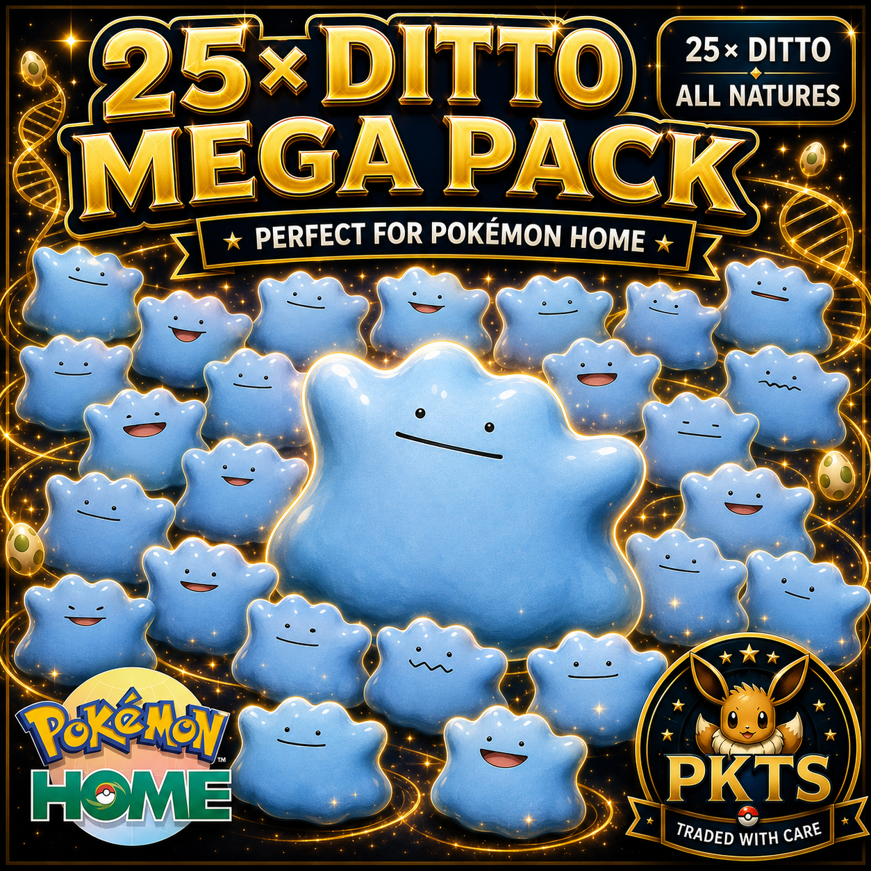 All 25 Natures Shiny Ditto 6IV Pokemon HOME, Foreign Japanese Masuda Breeding Pack, Complete Ditto Collection, Use in Any Game Pokémon card photo