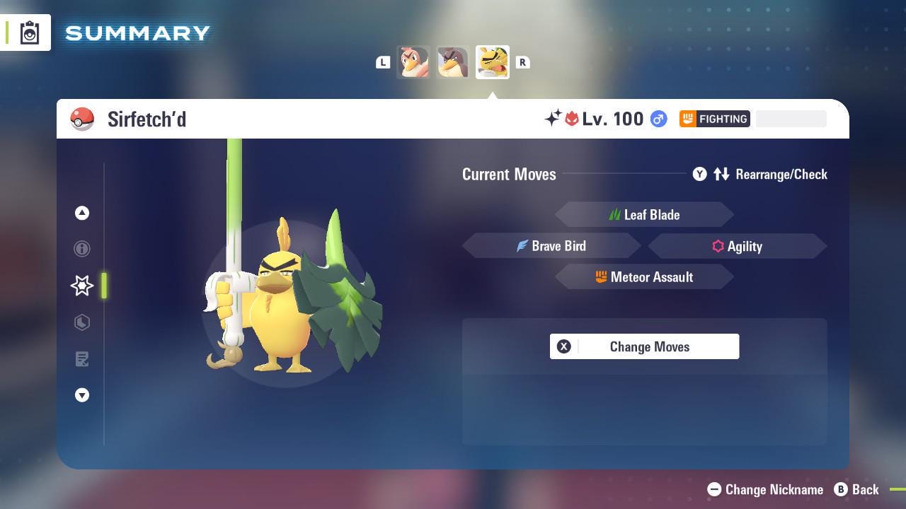 Alpha Sirfetch’d Shiny 6IV Pokemon Legends ZA Mega Dimension DLC Pokemon Legends Za Mega Dimension DLC 6IV Competitive Battle Ready Pokémon card photo 4