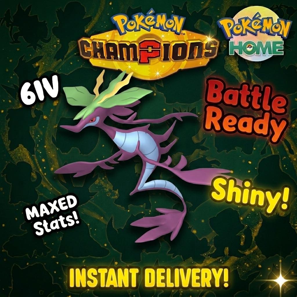 Shiny Dragalge Pokémon Champions 6IV Competitive Battle Ready Pokémon card photo