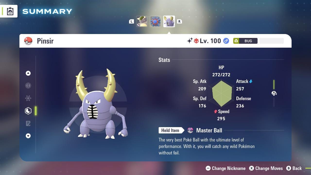 Фото покемона Блестящий Alpha Pinsir Pokémon Legends ZA 6IV Готовый к соревновательным боям