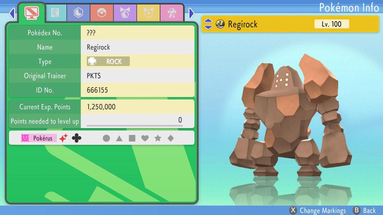 SHINY 6IV REGIROCK Pokemon Brilliant Diamond Shining Pearl 6IV Competitive Battle Ready Pokémon card photo 3