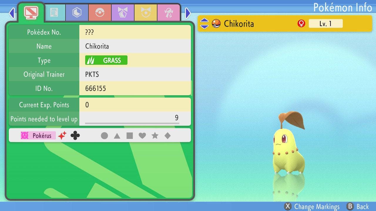 SHINY 6IV CHIKORITA Pokemon Brilliant Diamond Shining Pearl 6IV Competitive Battle Ready – Brilliant Diamond & Shining Pearl Pokémon card photo