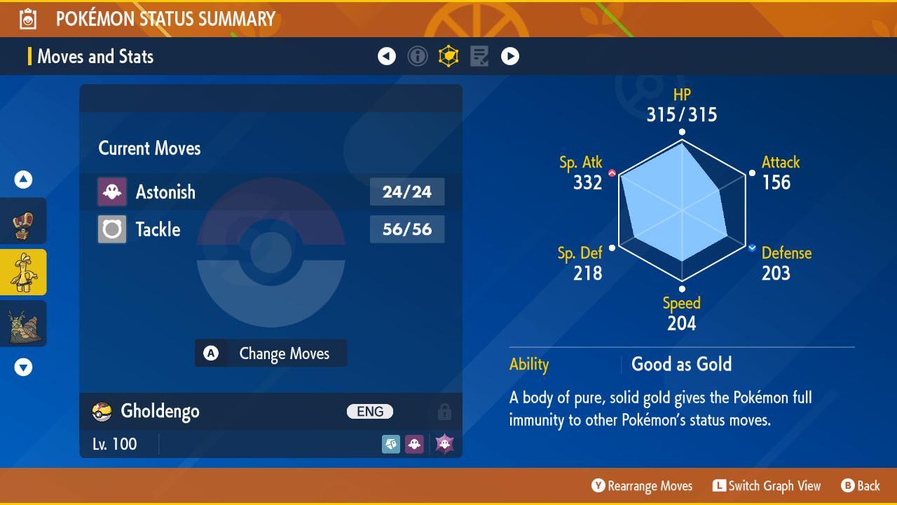 Non Shiny GHOLDENGO Ev Trained Scarlet Violet Pokémon Battle Ready Competitive Free Bonus Shiny Fast Delivery Pokémon card photo 2