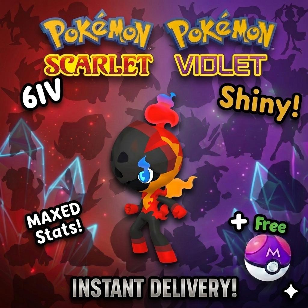 Shiny CHARCADET Pokémon Scarlet Violet 6IV Competitive Battle Ready – Scarlet & Violet Pokémon card photo