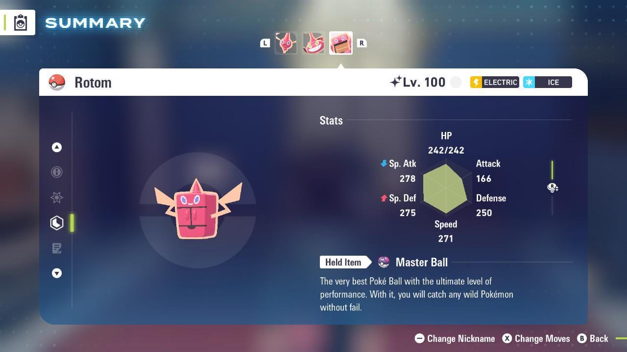 Shiny Frost Form Rotom Pokémon Legends ZA 6IV Competitive Battle Ready Pokémon card photo