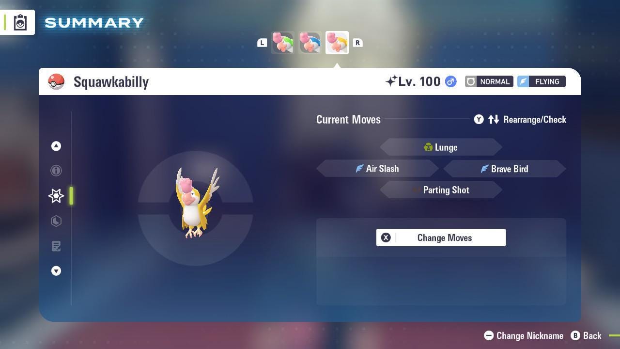 Shiny Yellow Squawkabilly Pokémon Legends ZA 6IV Competitive Battle Ready Pokémon card photo 3