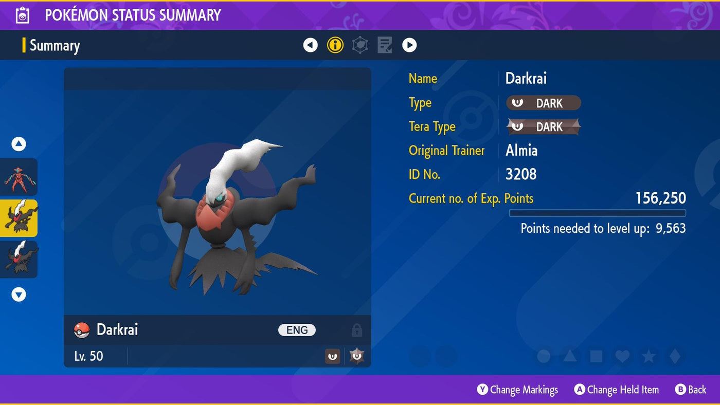 Event DARKRAI Almia Lv.50 Original Pokémon Scarlet Violet + HOME Compatible English Name Bonus Gift Included Pokémon card photo 2