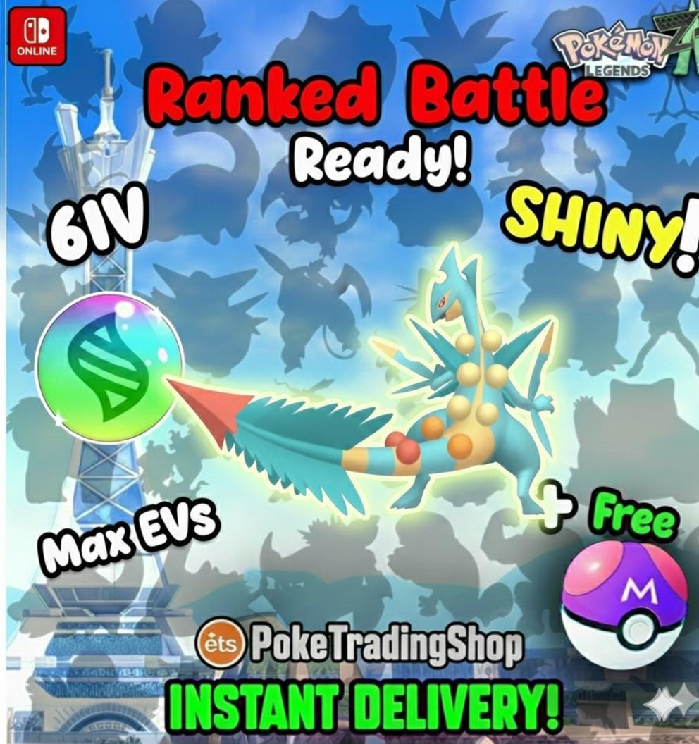 Foto de la carta Pokémon Pokemon LEGENDS ZA Alpha Shiny Sceptile Mega Ready Ciudad Luminalia Región de KALOS Hoja Aguda Master Battle Ready 6IV Insignia Alfa Transferencia a HOME