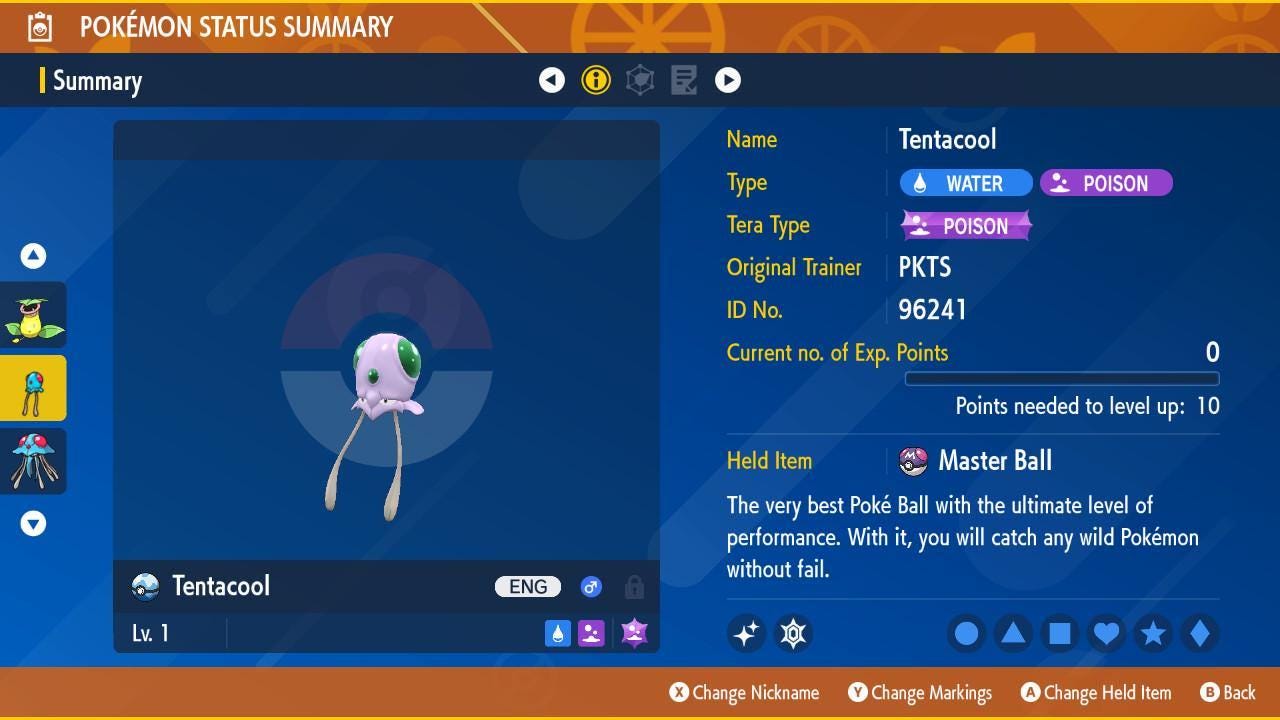 Pokemon Scarlet and Violet Shiny TENTACOOL 6IV Competitive Battle Ready Pokémon card photo 2