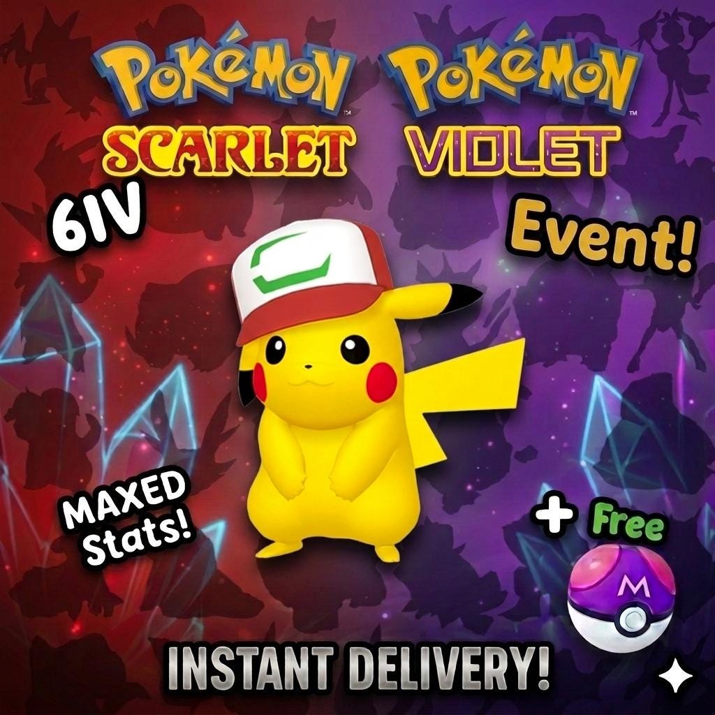 ASH PIKACHU EVENT Partner Cap Pokémon Scarlet Violet 6IV Competitive Battle Ready – Scarlet & Violet Pokémon card photo