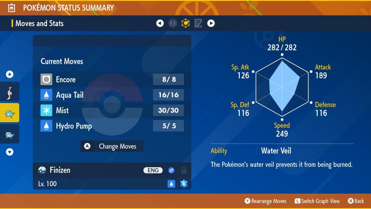 Foto de la carta Pokémon Shiny FINIZEN Pokémon Escarlata Violeta 6IV Listo para la Batalla Competitivo 2