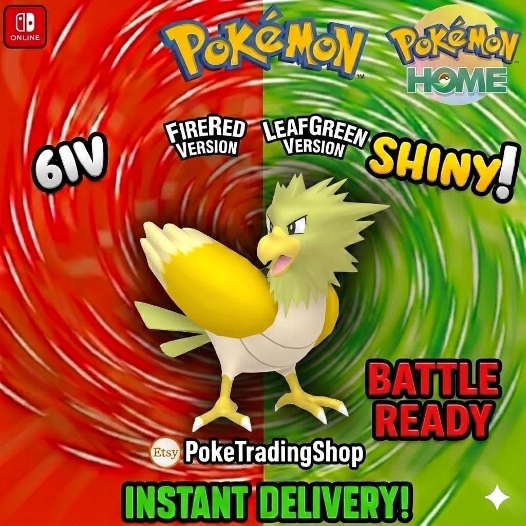 Foto de la carta Pokémon SPEAROW variocolor Pokémon Rojo Fuego Verde Hoja 6IV listo para la batalla competitiva