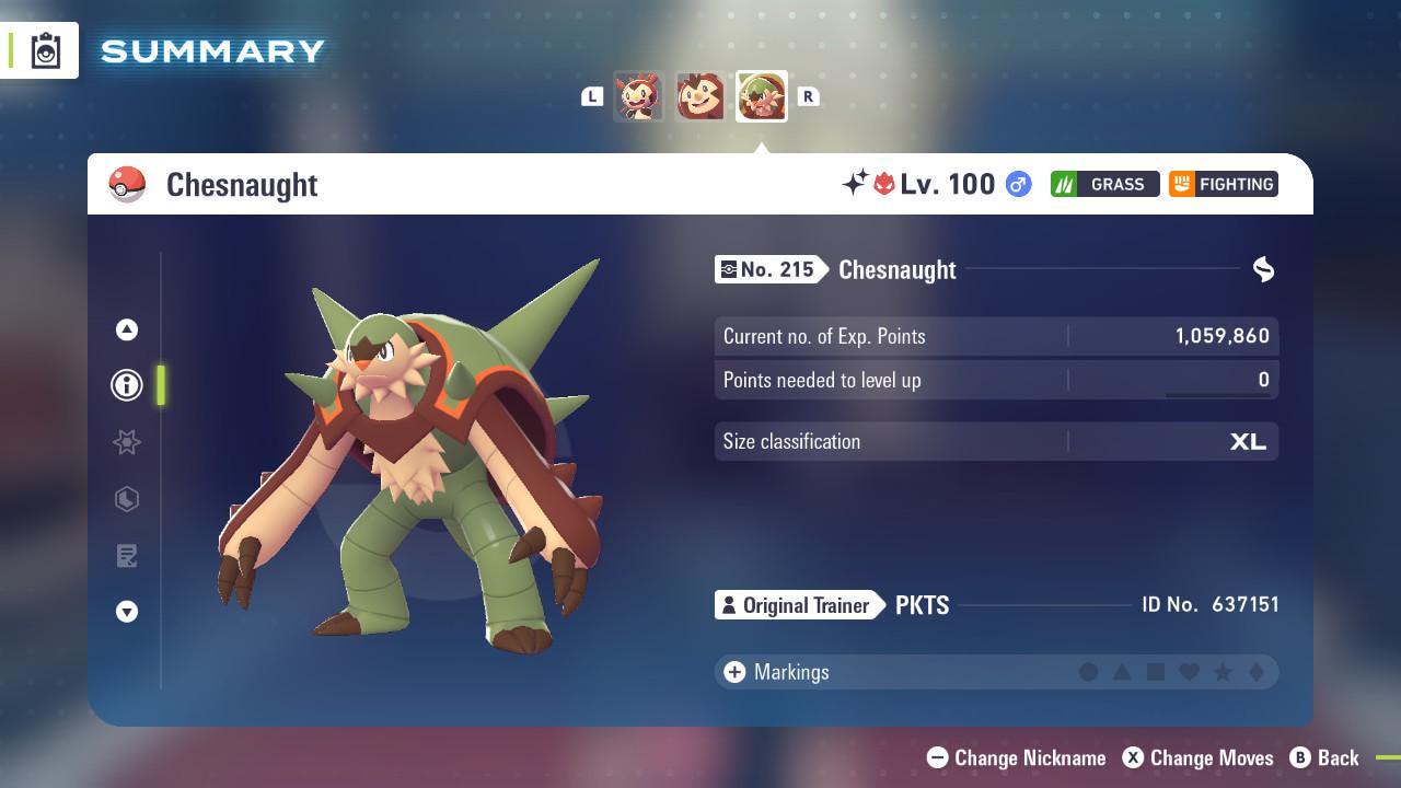 Shiny Alpha Chesnaught Pokémon Legends ZA 6IV Competitive Battle Ready Pokémon card photo 3