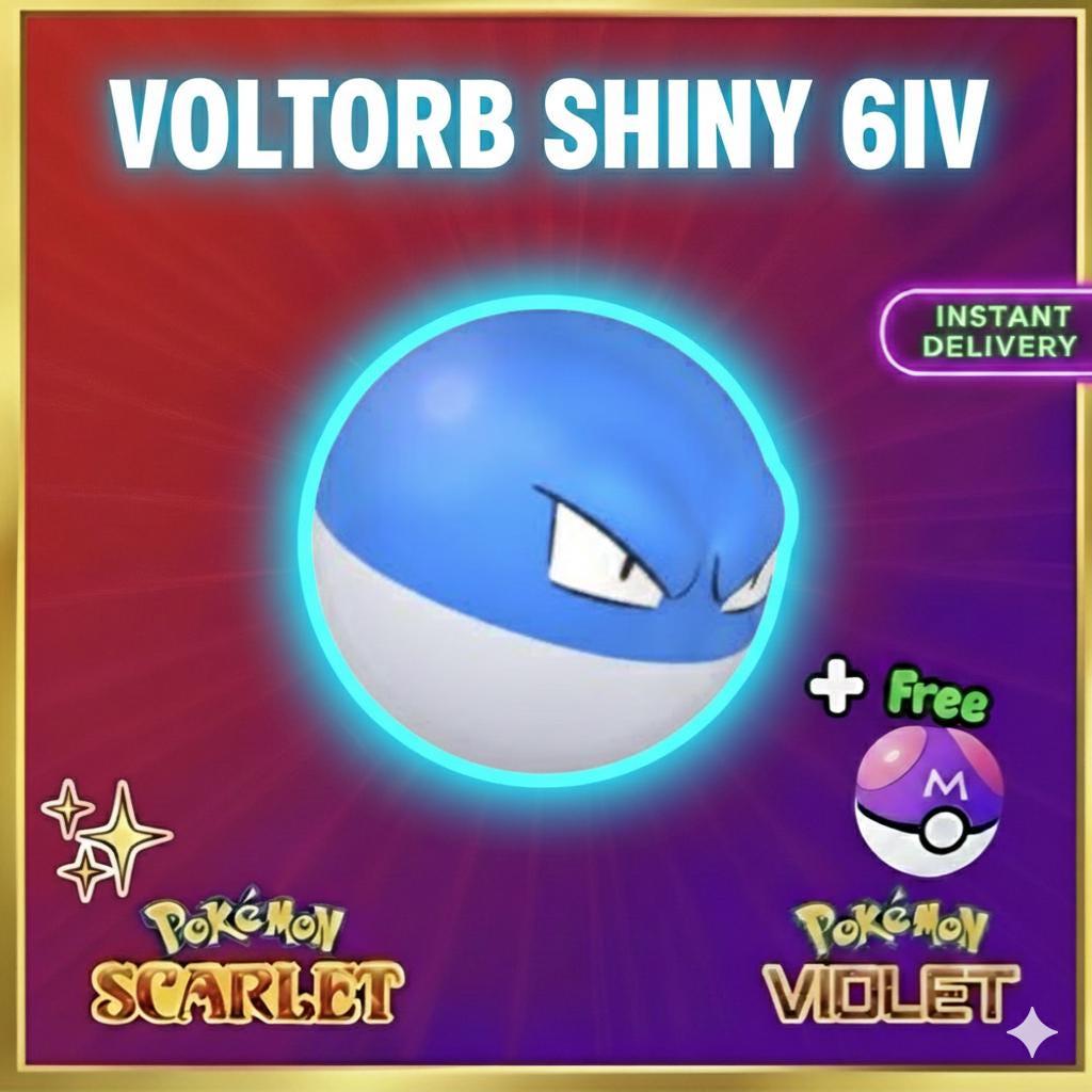 Shiny VOLTORB Pokémon Scarlet Violet 6IV Competitive Battle Ready Pokémon card photo