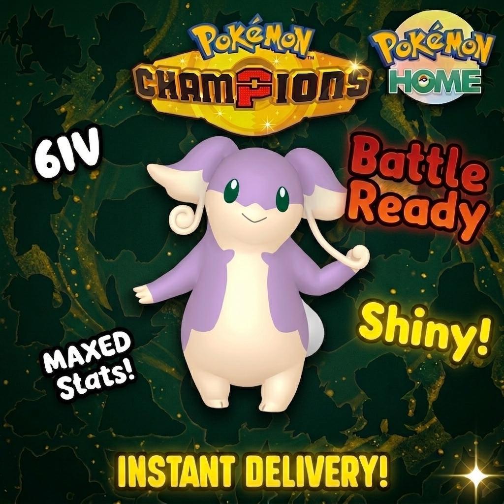 Shiny Audino Pokémon Champions 6IV Competitive Battle Ready – Champions Pokémon card photo