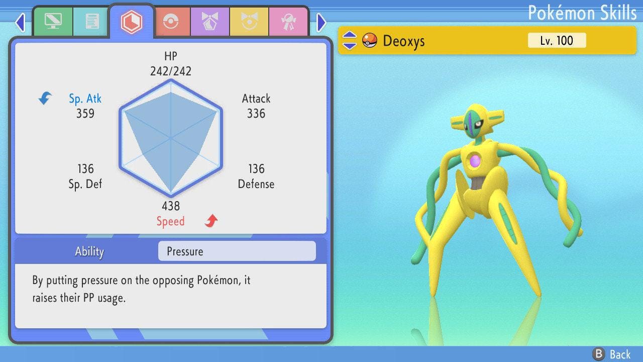 Foto de la carta Pokémon DEOXYS Brillante 6IV Pokémon Diamante Brillante Perla Reluciente 6IV Competitivo Listo para la Batalla 4