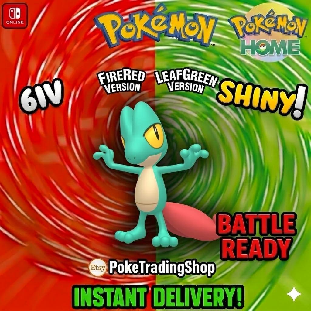 Foto de la carta Pokémon TREECKO VARIOCROMÁTICO Pokémon Rojo Fuego Verde Hoja 6IV Listo para el Combate Competitivo
