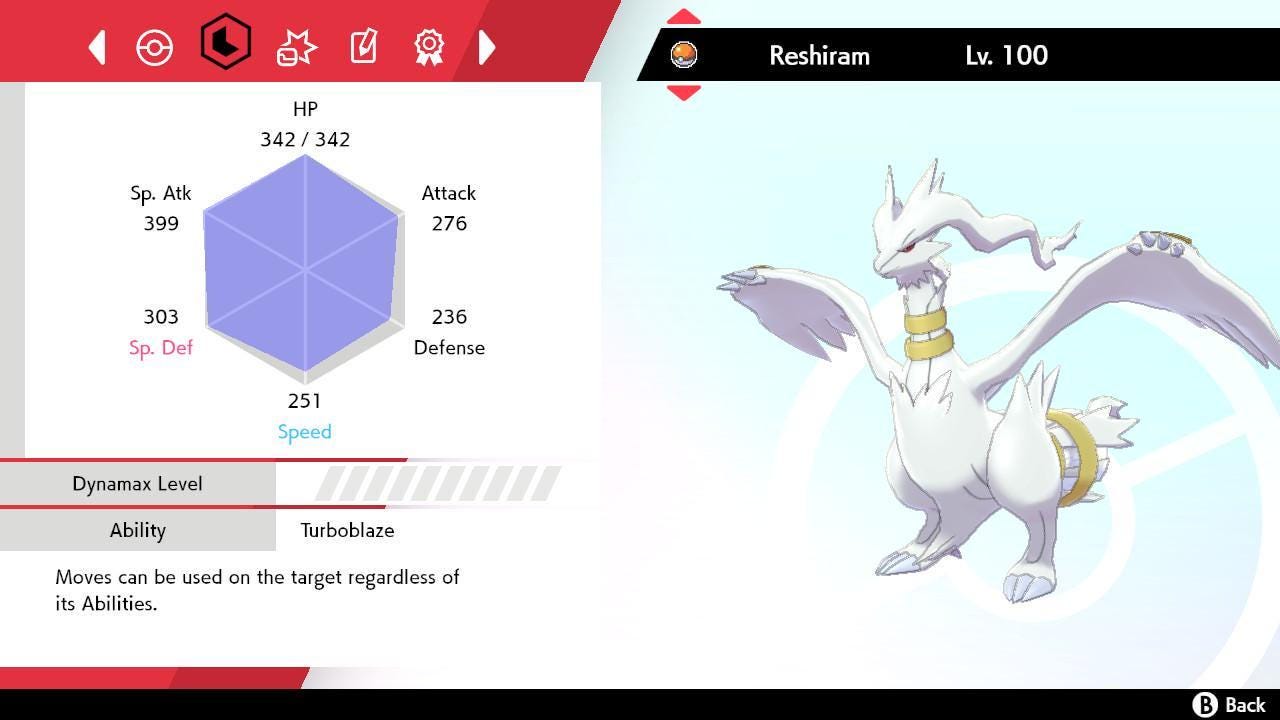Shiny RESHIRAM Pokemon Sword Shield 6IV Competitive Battle Ready Pokémon card photo 2