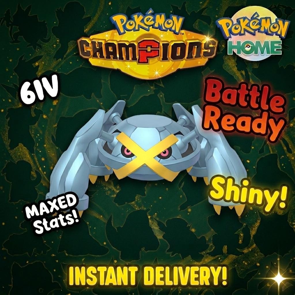 Shiny Metagross Pokémon Champions 6IV Competitive Battle Ready – Champions Pokémon card photo
