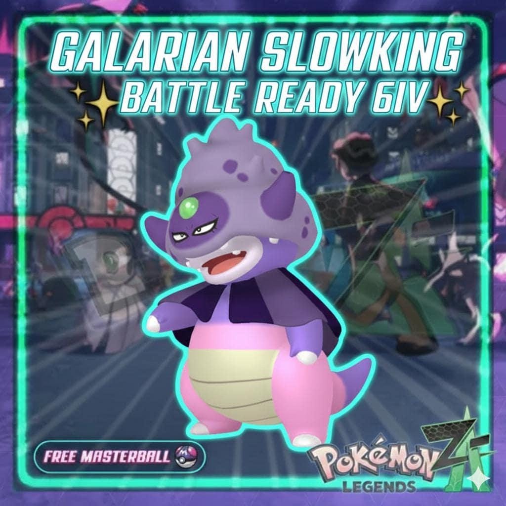 Foto de la carta Pokémon Pokemon Za No Variocolor GALARIAN SLOWKING Pokémon Legends ZA 6IV competitivo listo para la batalla