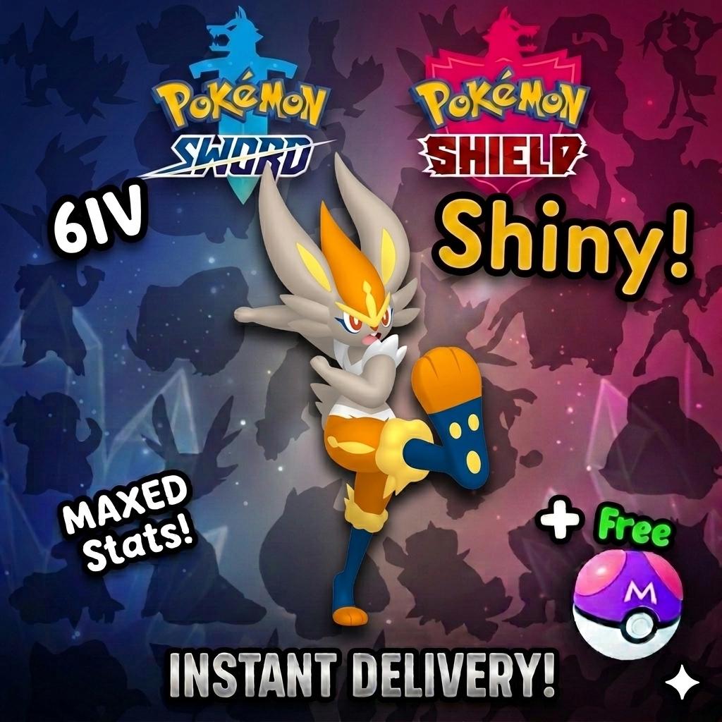Shiny Cinderace Pokemon Sword Shield 6IV Competitive Battle Ready – Sword & Shield Pokémon card photo