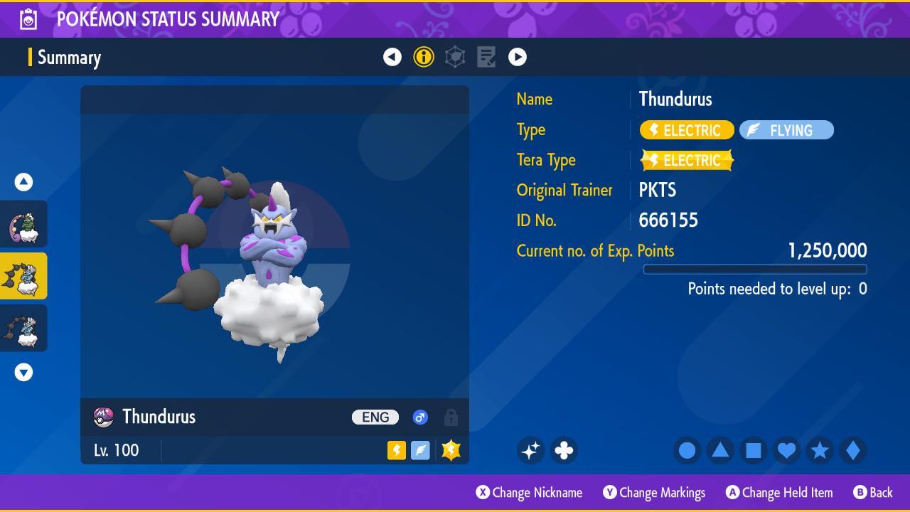 Shiny THUNDURUS Pokémon Scarlet Violet 6IV Competitive Battle Ready Pokémon card photo 2
