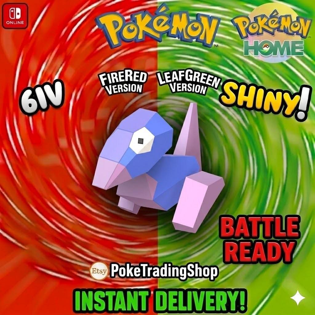 Foto de la carta Pokémon PORYGON VARIOCROMÁTICO Pokémon Rojo Fuego Verde Hoja 6IV Competitivo Listo para la Batalla