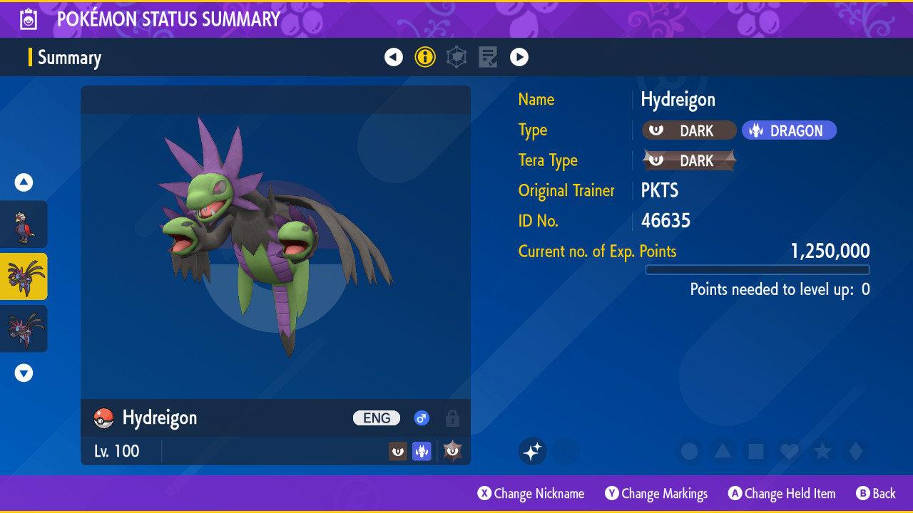 Shiny HYDREIGON Pokémon Scarlet Violet 6IV Competitive Battle Ready Pokémon card photo