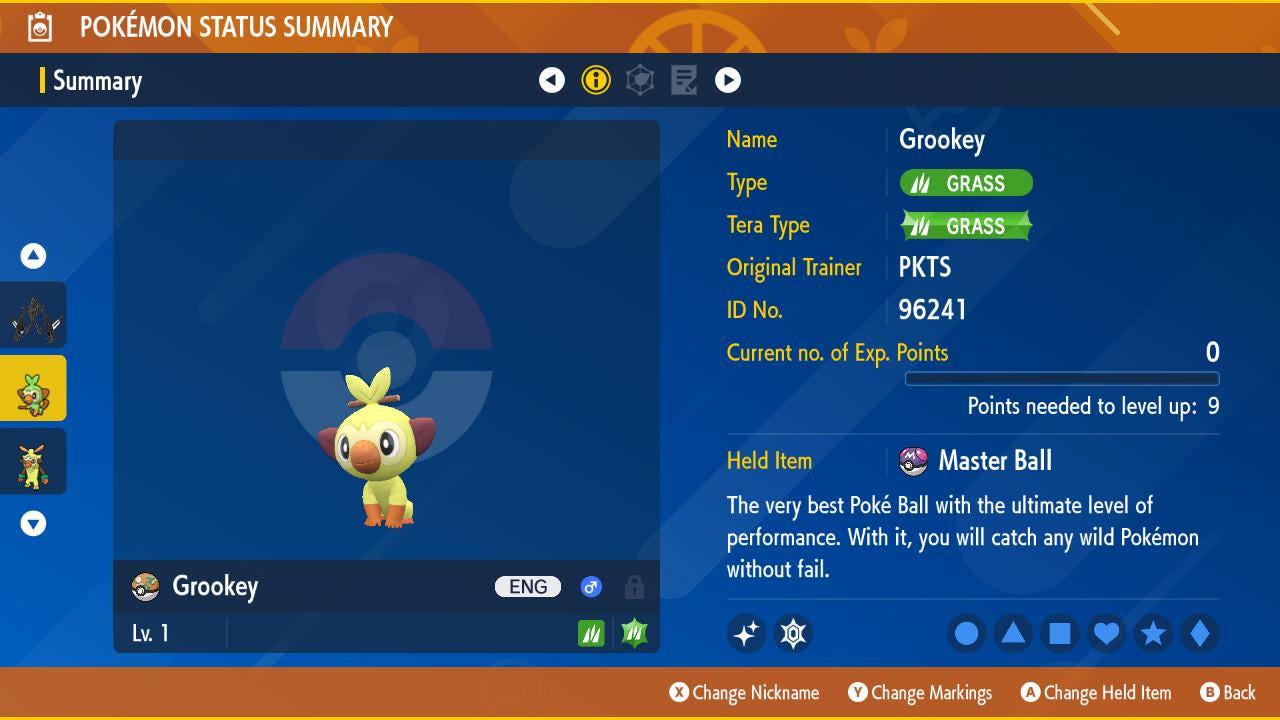 Shiny GROOKEY Pokémon Scarlet Violet 6IV Competitive Battle Ready – Scarlet & Violet Pokémon card photo