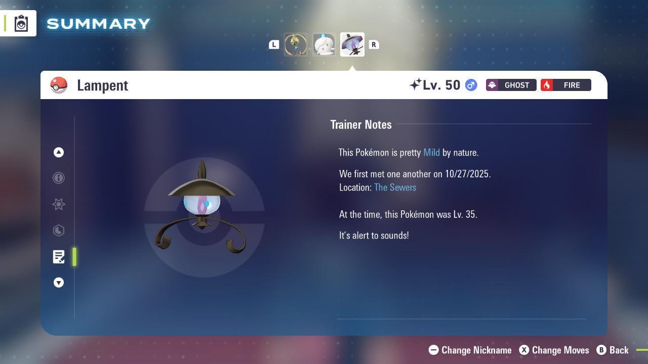 Foto de la carta Pokémon Shiny LAMPENT Pokémon Legends ZA 6IV Listo para el Combate Competitivo 4