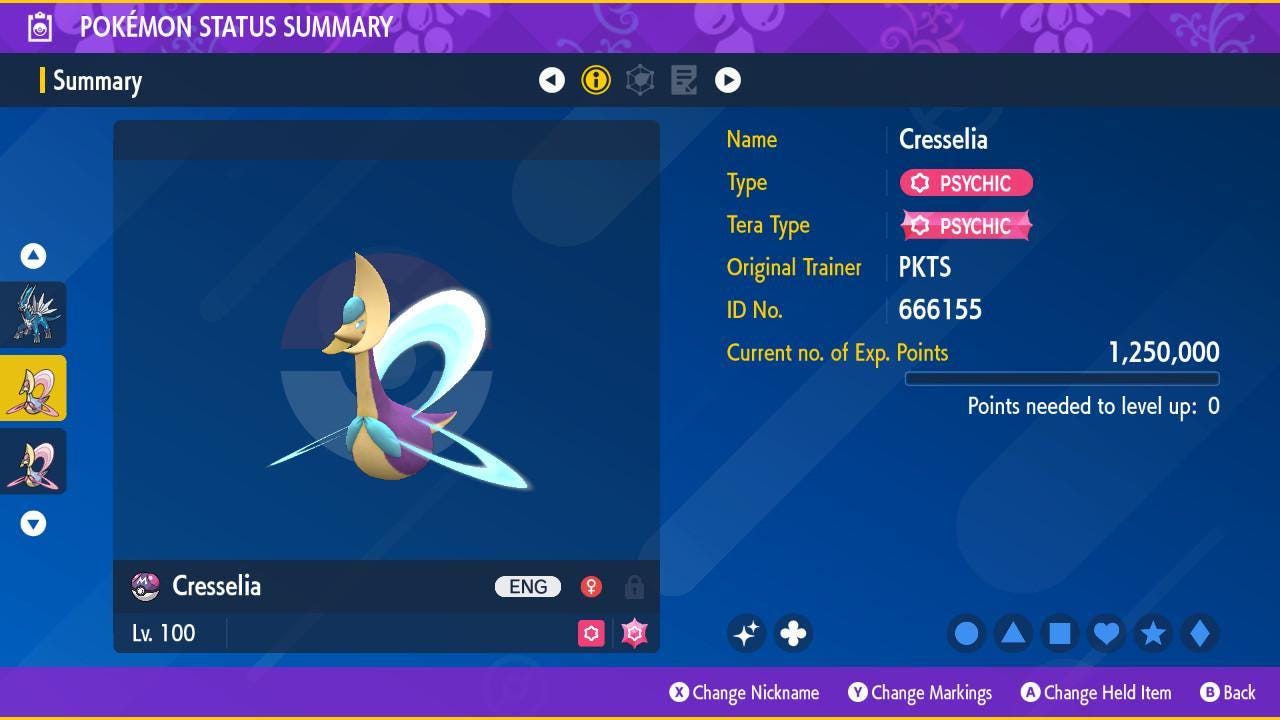 Shiny CRESSELIA Pokémon Scarlet Violet 6IV Competitive Battle Ready Pokémon card photo 2