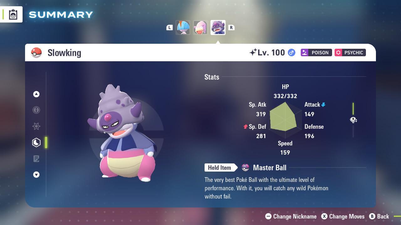 Foto de la carta Pokémon Pokémon ZA variocolor 6IV Slowking de Galar de Pokémon Legends ZA 6IV competitivo listo para la batalla