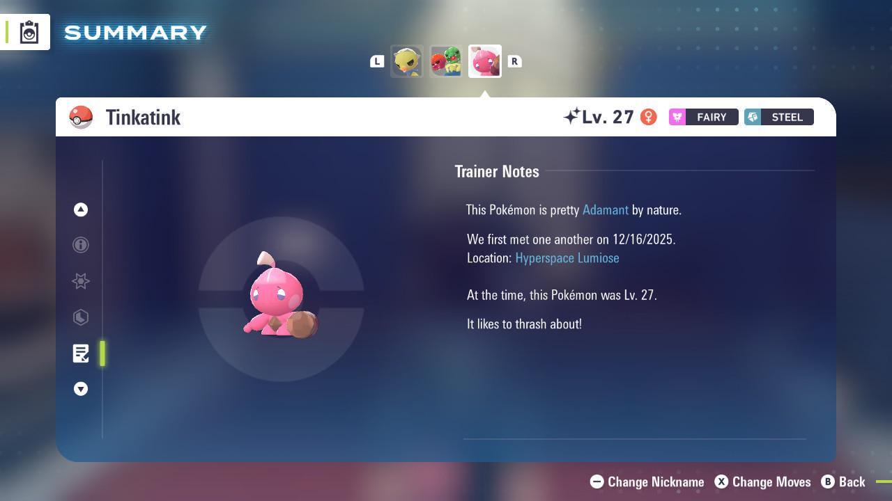 Shiny Tinkatink Pokemon Legends ZA Mega Dimension DLC 6IV Competitive Battle Ready Pokémon card photo 4