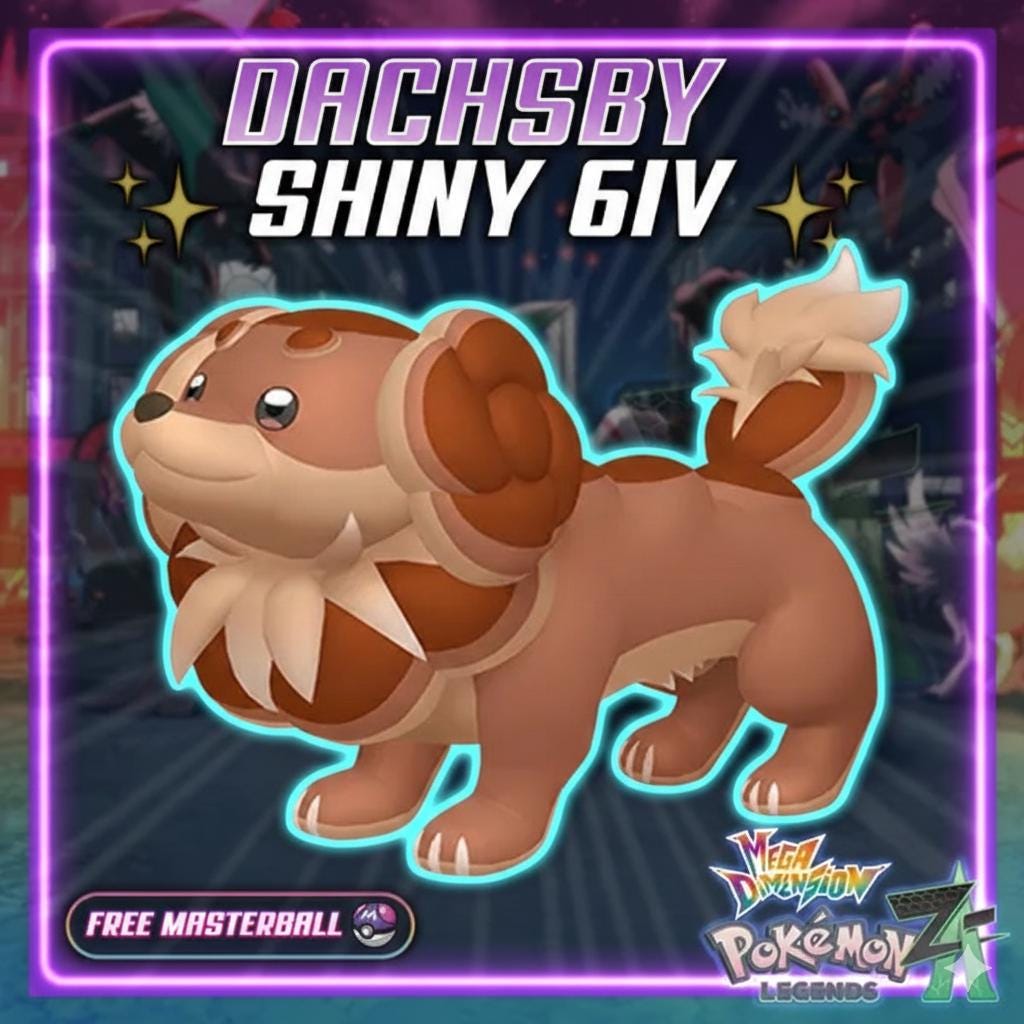 Shiny Dachsbun Pokemon Legends ZA Mega Dimension DLC 6IV Competitive Battle Ready – Pokémon Legends Z-A Pokémon card photo