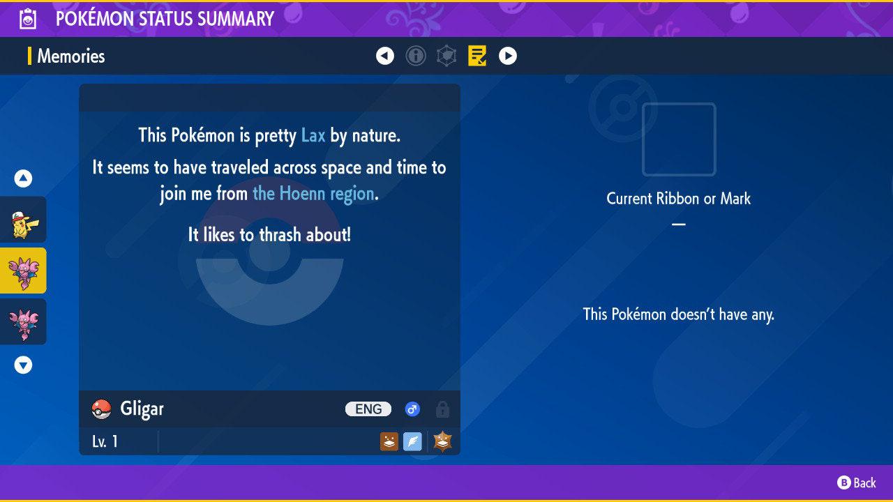 Foto de la carta Pokémon GLIGAR Brillante Pokémon Escarlata Púrpura 6IV Competitivo Listo para la Batalla 3