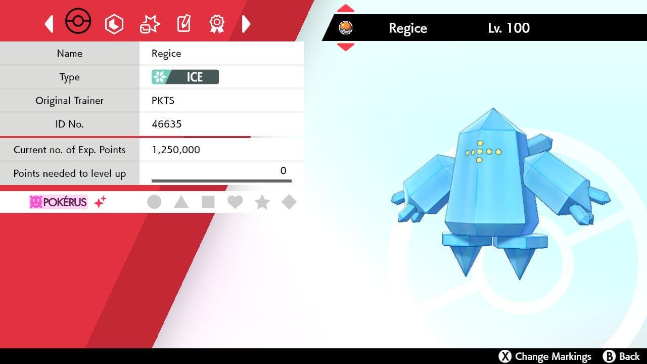 Shiny REGICE Pokemon Sword Shield 6IV Competitive Battle Ready – Sword & Shield Pokémon card photo