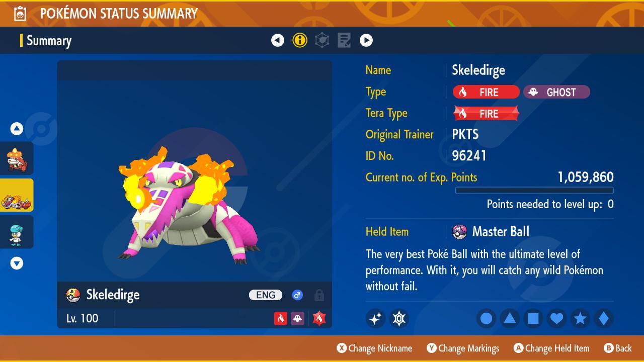 Shiny SKELEDIRGE Pokémon Scarlet Violet 6IV Competitive Battle Ready – Scarlet & Violet Pokémon card photo