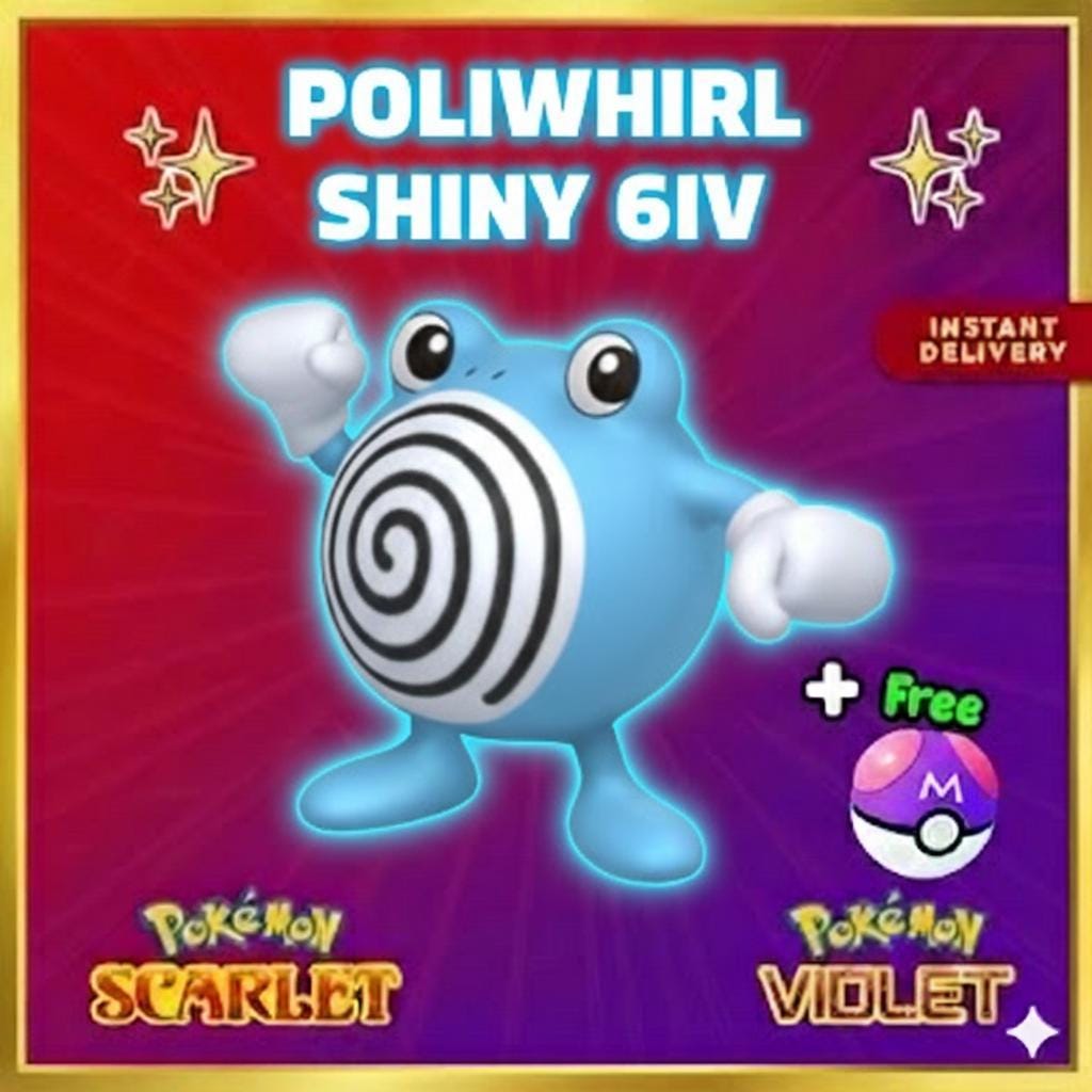 Foto de la carta Pokémon POLIWHIRL variocolor Pokémon Escarlata y Púrpura 6IV Listo para el combate competitivo